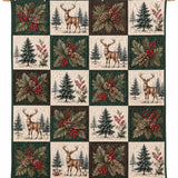Christmas Deer & Pinecone Forest Quilted 3-Piece Bedding Set