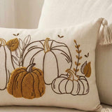 Five Pumpkin Tufted Tassel Lumbar Pillow Cover