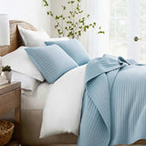 3-Piece Stripe Stitch Quilted Coverlet Set