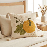 Large Pumpkin Tufted Tassel Throw Pillow Cover