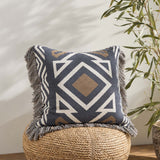 Western Geometric Fringe Knitted Pillow Cover