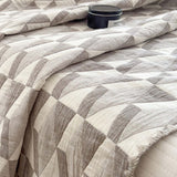 Geometric Patchwork Three-Layer Gauze Cotton Blanket