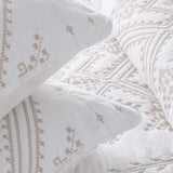 Ivory Nomad Geometric Quilted 3-Piece Bedding Set
