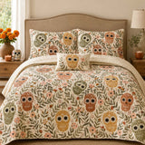 Sugar Skull Botanical Quilted 3-Piece Bedding Set