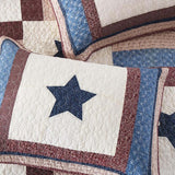 Americana Star Patchwork Quilted 3-Piece Bedding Set