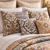 Mediterranean Tile Patchwork Quilted 3-Piece Bedding Set