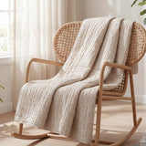 Solid Color Quilted 3‑Piece Bedding Set
