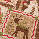 Rustic Reindeer Snowman Christmas Quilted 3-Piece Bedding Set