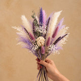 Lavender Purple Pampas Grass Preserved Flower Bouquet - Posy
