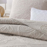Damask Quilted 3-Piece Bedding Set