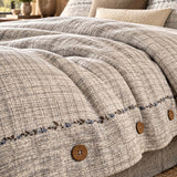 Vintage Botanical Leaf Linen 4-Piece Duvet Cover Bedding Set