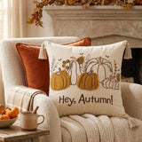 Hey, Autumn! Pumpkin Tassel Throw Pillow Cover