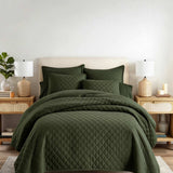3-Piece Diamond Stitch Quilted Coverlet Set