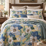 Tropical Botanical Garden 100% Cotton Quilted Bedding Set