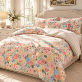 Vintage Floral 100% Cotton 3-Piece Duvet Cover Bedding Set