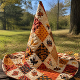 H.PAI Vintage Patchwork Halloween Handcrafted Quilted Witch Hat