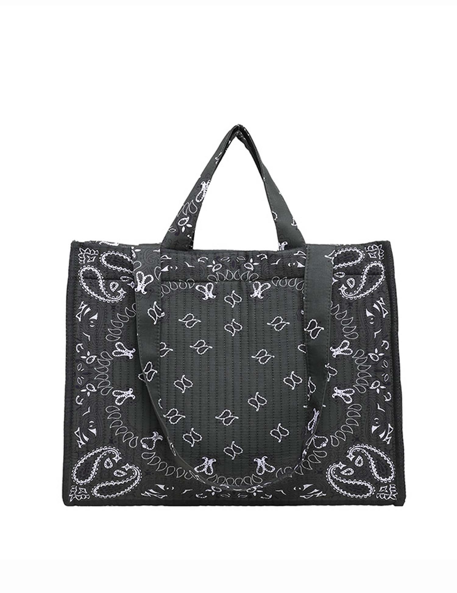 Vintage Bandana Paisley Quilted Tote Bag
