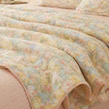 Botanical Floral 100% Cotton 4-Piece Summer Bedding Set – Breathable Cooling Comforter, Flat Sheet & 2 Pillowcases
