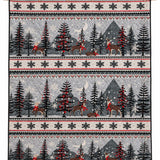 Winter Forest Deer Mountain Fair Isle Quilted 3-Piece Bedding Set