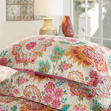 Boho Colorful Paisley Floral Patchwork Quilted 3‑Piece Bedding Set
