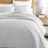 3-Piece Stripe Stitch Quilted Coverlet Set
