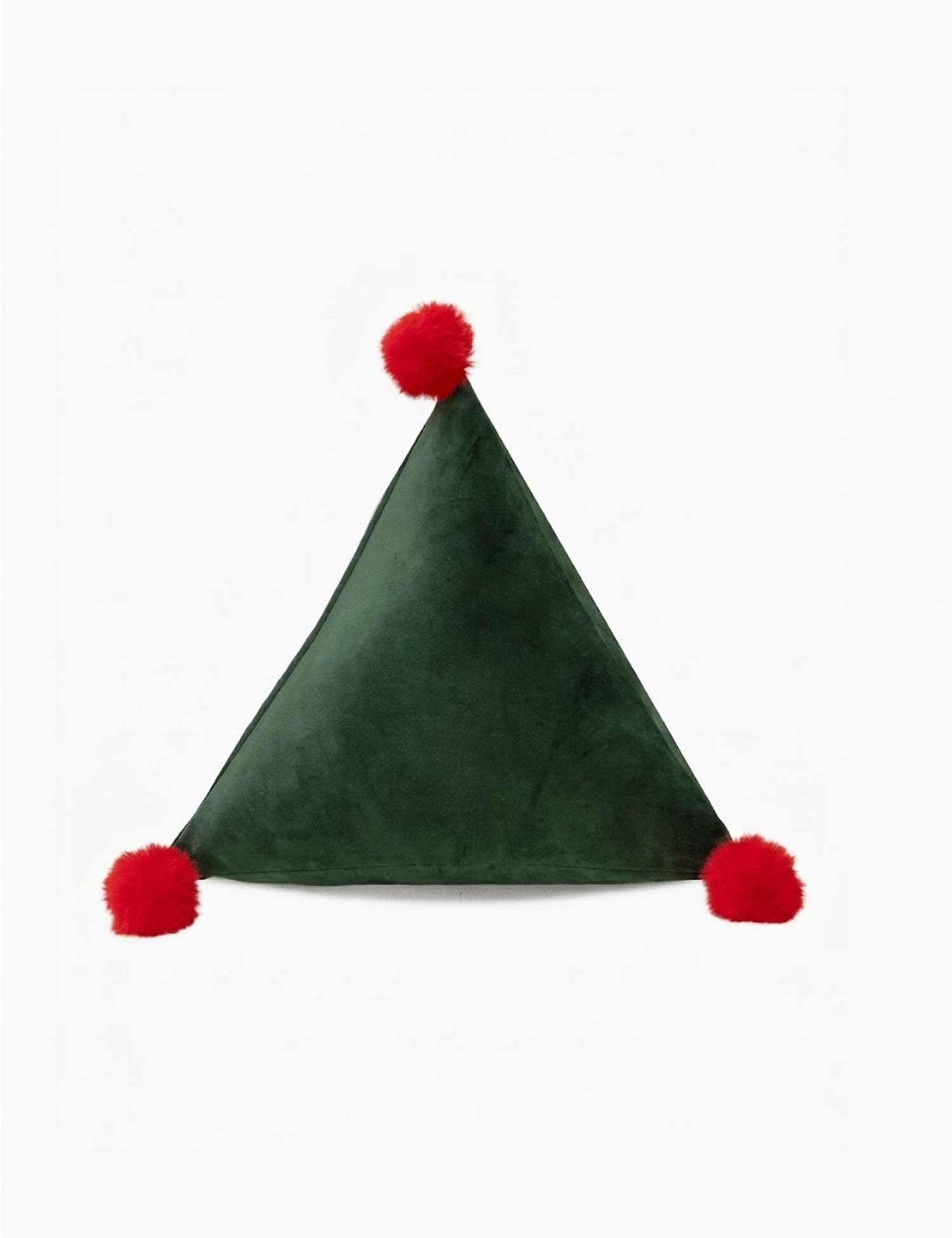 Christmas Triangle Pom Pom Pillow